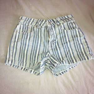 Striped Jean Shorts